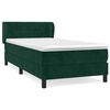 vidaXL Cama com molas/colch&atilde;o 90x190 cm veludo verde-escuro