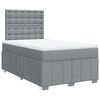 vidaXL Cama boxspring com colch&atilde;o 120x190 cm tecido cinzento-claro