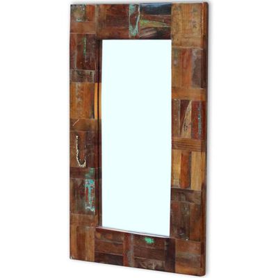 vidaXL Espelho 80x50 cm madeira reciclada maciça