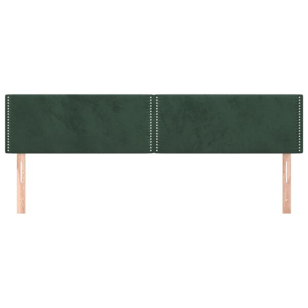 vidaXL Cabeceira de cama 2 pcs veludo 100x5x78/88 cm verde-escuro