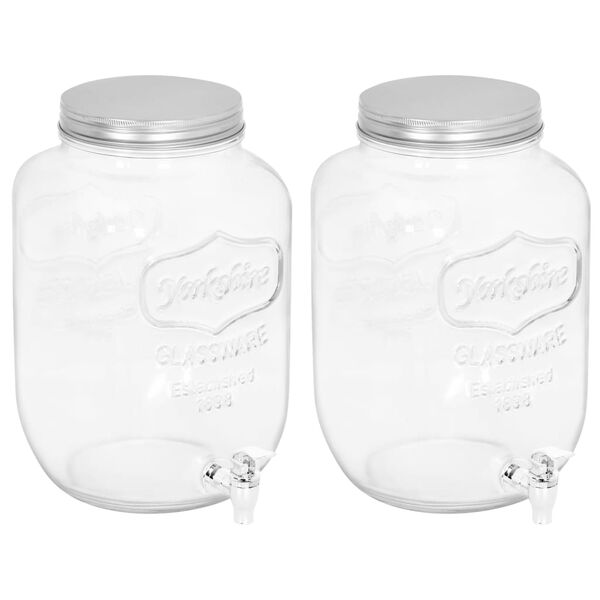 vidaXL Dispensadores de bebidas 2 pcs 8050 ml vidro
