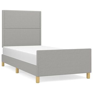 vidaXL Estrutura de cama sem colch&atilde;o 100x200 cm tecido cinzento-claro