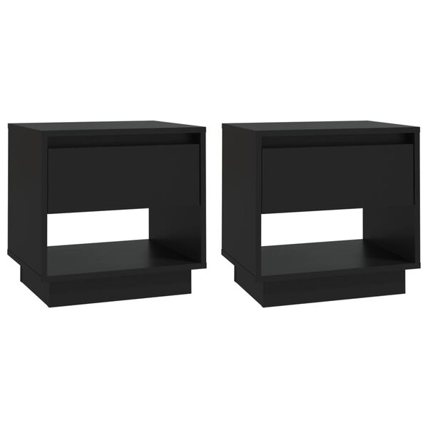 vidaXL Mesas de cabeceira 2 pcs 45x34x44 cm contraplacado preto