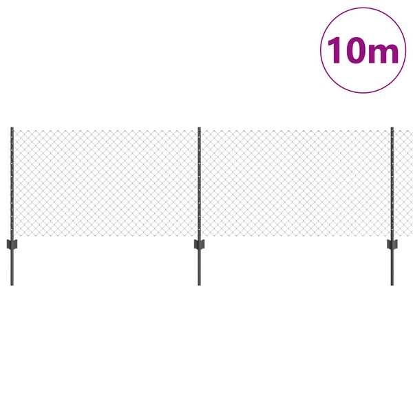 vidaXL Cerca com Poste Cinzeto 0,8 x 10 m A&ccedil;o e PVC