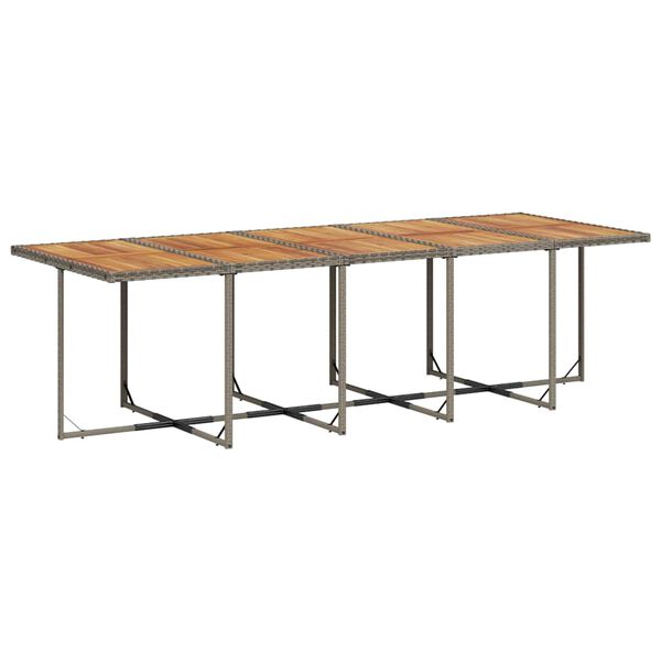 vidaXL 11 pcs conjunto jantar p/ jardim c/ almofad&otilde;es vime PE cinzento