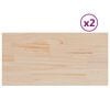 vidaXL Tampos de mesa retangulares 2 pcs 90x45x1,7 cm pinho maci&ccedil;o
