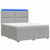 vidaXL Cama Box com LED e Colch&atilde;o Cinzento-claro 140 x 200 cm Tecido
