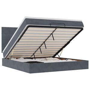 vidaXL Estrutura cama otomana colch&otilde;es 180x200 cm cinzento escuro