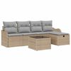 vidaXL Conjunto de Sof&aacute; de Jardim 6 unid. Rattan Sint&eacute;tico