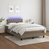 vidaXL Cama box spring colch&atilde;o/LED 120x190cm tecido cinza-acastanhado