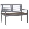 vidaXL Banco de jardim 2 lugares c/ almofad&atilde;o 120 cm eucalipto cinza