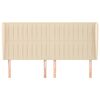 vidaXL Cabeceira de cama c/ abas tecido 163x23x118/128 cm creme