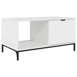 vidaXL Mesa de centro com gaveta Branco Brilhante 90 x 49 x 46 cm
