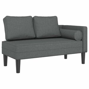 vidaXL Chaise lounge com almofad&otilde;es tecido cinzento-escuro