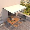 vidaXL Toldo retrátil manual 500x350 cm cor creme