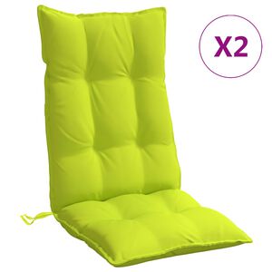 vidaXL Almofad&otilde;es p/ cadeira encosto alto 2 pcs oxford verde brilhante