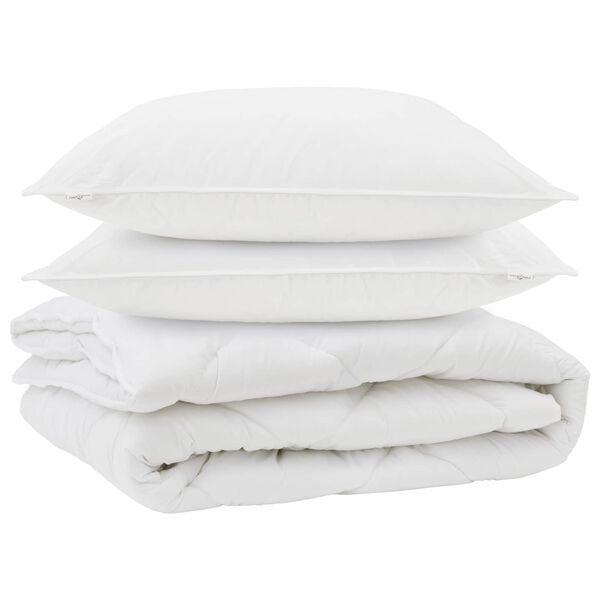 vidaXL Duvet para Todas as Esta&ccedil;&otilde;es 3 pcs Branco Microfibra