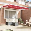 vidaXL Toldo Retr&aacute;til Manual Vermelho 350 x 200 cm Poli&eacute;ster e Metal