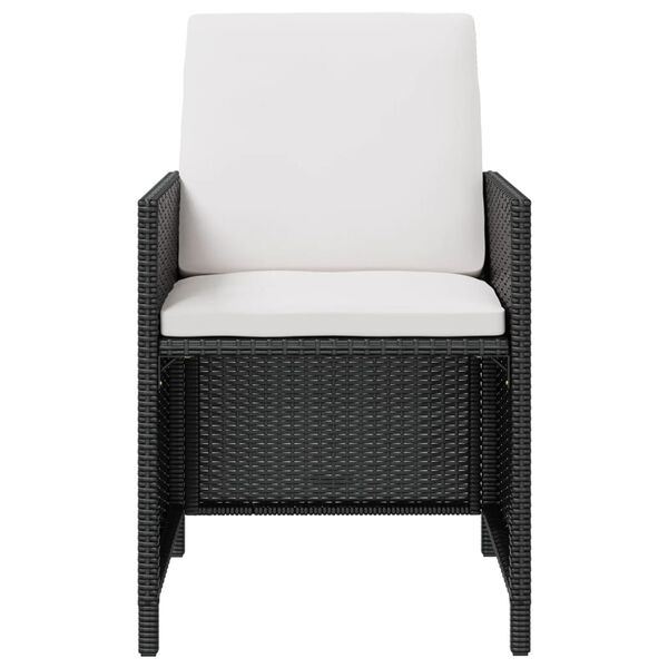 vidaXL 13 pcs conjunto jantar p/ exterior vime e madeira ac&aacute;cia preto