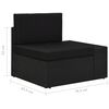 vidaXL 6 pcs conjunto lounge de jardim c/ almofad&otilde;es vime PE preto