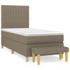 vidaXL Cama com molas/colch&atilde;o 90x190 cm tecido castanho-acinzentado