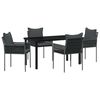 vidaXL Conjunto de Jantar para Jardim 5 unid. Preto e Cinza