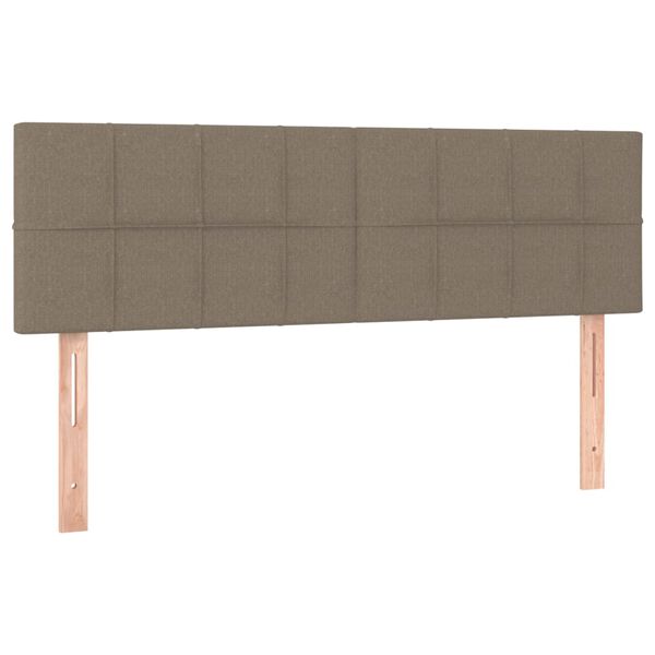 vidaXL Cabeceiras cinzento-acastanhado 144x5x78/88 cm tecido