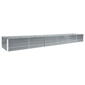vidaXL Canteiro elevado de jardim a&ccedil;o galvanizado 480x80x45cm cinzento
