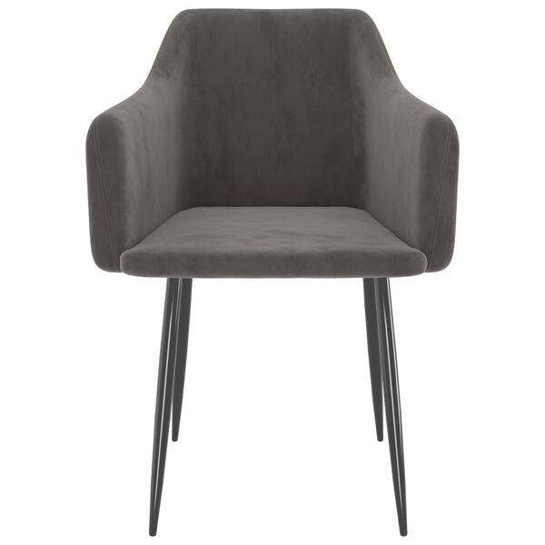 vidaXL Cadeiras de jantar 2 pcs veludo cinzento-escuro