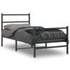 vidaXL Estrutura de cama com cabeceira e p&eacute;s 90x190 cm metal preto