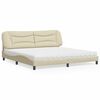 vidaXL Cama com colch&atilde;o Hvar 200x200 cm tecido cor creme