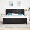 vidaXL Cama Box com colch&atilde;o com cabeceira Preto 200 x 200 cm Poli&eacute;ster