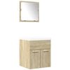 vidaXL 3 pcs conj. m&oacute;veis casa banho derivados madeira carvalho sonoma