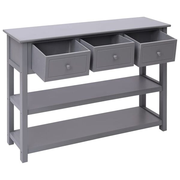 vidaXL Aparador 108x30x76 cm madeira paulownia maci&ccedil;a cinzento