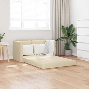 vidaXL Sof&aacute;-cama sem p&eacute;s 112x174x55 cm tecido cor creme