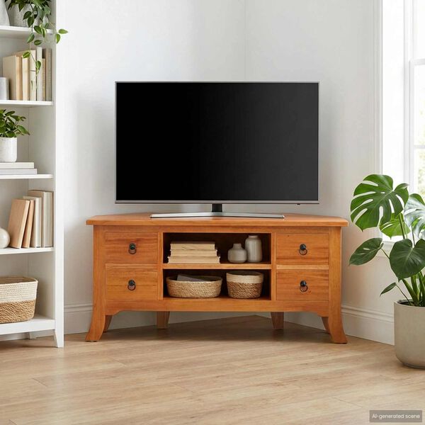vidaXL Gabinete para TV com gaveta Natural 100 x 40,5 x 46 cm