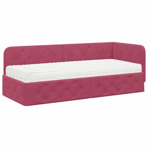 vidaXL Estrutura de Cama de Canto Vinho Vermelho 80 x 200 cm Veludo
