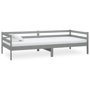 vidaXL Sof&aacute;-cama 90x200 cm madeira de pinho maci&ccedil;a cinzento