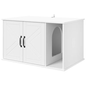 vidaXL Casa para Gatos Branco 85 x 55 x 50,5 cm Derivados de Madeira