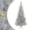 vidaXL &Aacute;rvore de Natal com 300 LEDs com suporte Prateado 240 cm PET