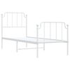 vidaXL Estrutura de cama com cabeceira e p&eacute;s 80x200 cm metal branco