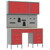vidaXL Arm&aacute;rio de Trabalho com gaveta com bloqueio 8 unid. Vermelho
