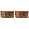 vidaXL Mesas de cabeceira de parede 2 pcs 34x30x20cm cor madeira velha