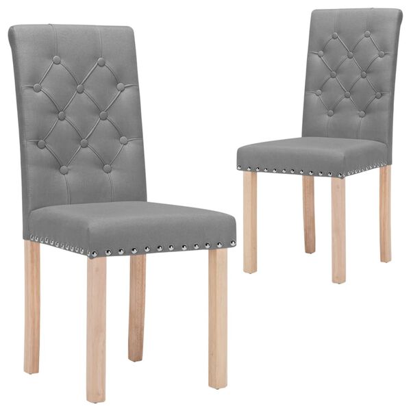 vidaXL Cadeiras de jantar 2 pcs tecido cinzento-claro