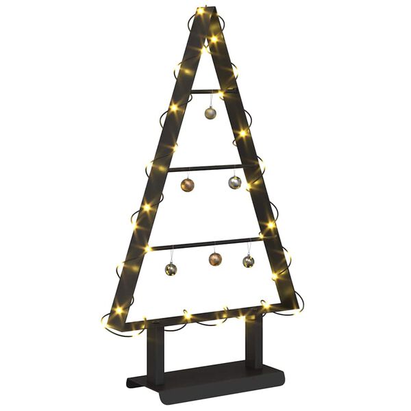 vidaXL &Aacute;rvore de Natal de metal com suporte Preto 60 cm A&ccedil;o