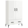 vidaXL Aparador alto 69,5x31x115 cm derivados madeira branco brilhante