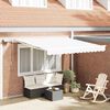 vidaXL Toldo Retrátil Manual Branco 350 x 250 cm Tecido e Aço