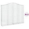 vidaXL Cestos gabi&atilde;o arqueados 13pcs 200x30x160/180 ferro galvanizado