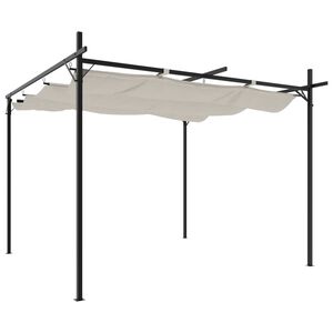 vidaXL P&eacute;rgola com toldo retr&aacute;til 295x292x230 cm cor creme