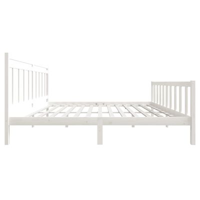 vidaXL Estrutura de cama 200x200 cm madeira maciça branco